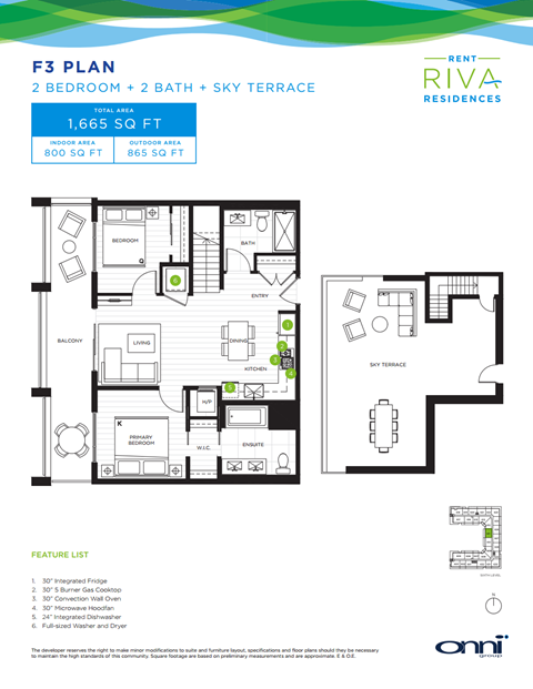 Floor plan for 2 beds, 2 baths, 800 sqft